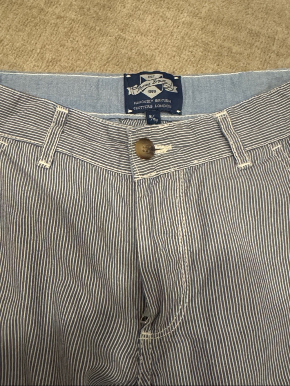 Trotters Jacob Trousers in Navy/White Casual Pants